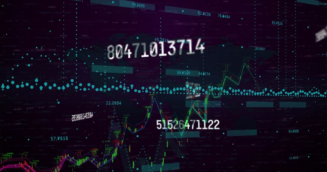 Futuristic Digital Forex Trading with Changing Numbers and Data Visualization