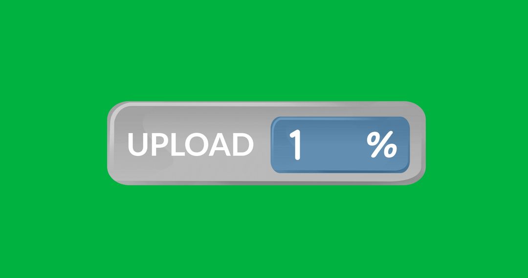 Digital Upload Progress Bar on Green Background