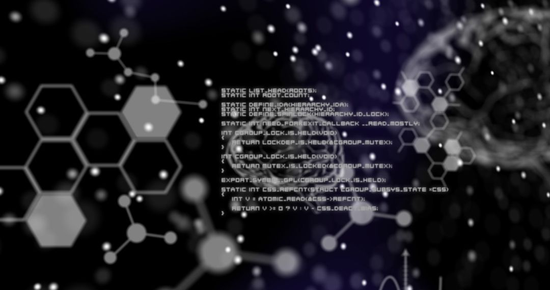 Spinning 3D DNA Strand with Scientific Data and Human Brain