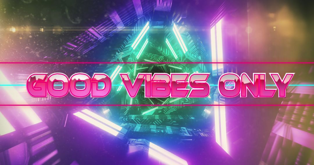 Futuristic Good Vibes Only Neon Tunnel