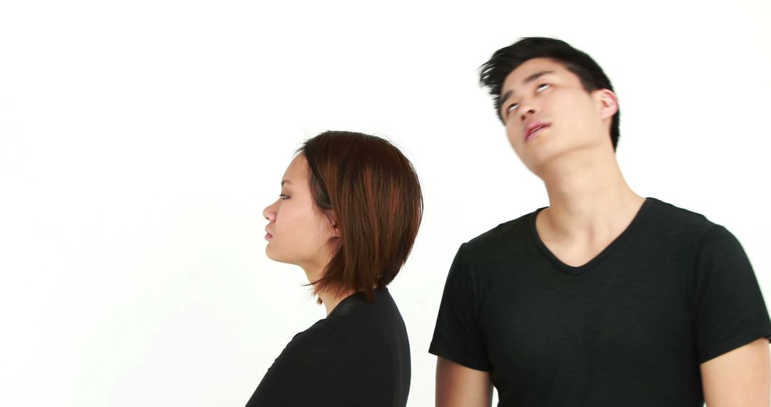 Tense Young People in Disagreement With Copy Space