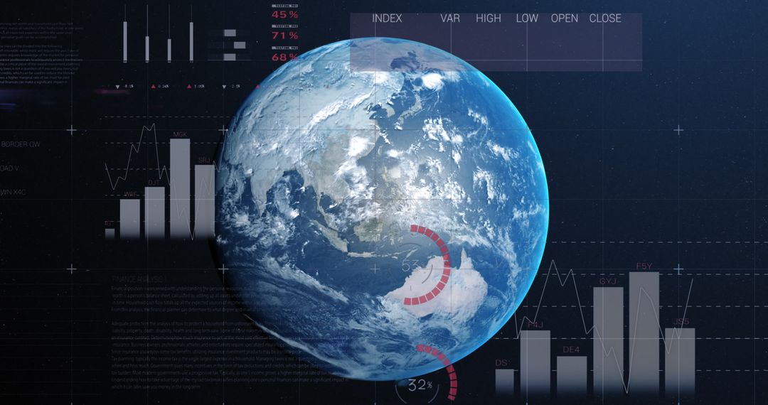 Global Fintech Visualization Merging Earth and Financial Data