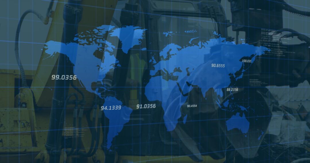 Digital Financial Data Displayed on Machinery at Recycling Yard