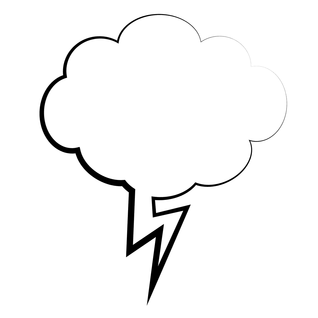 Transparent Speech Bubble with Lightning Appearance
