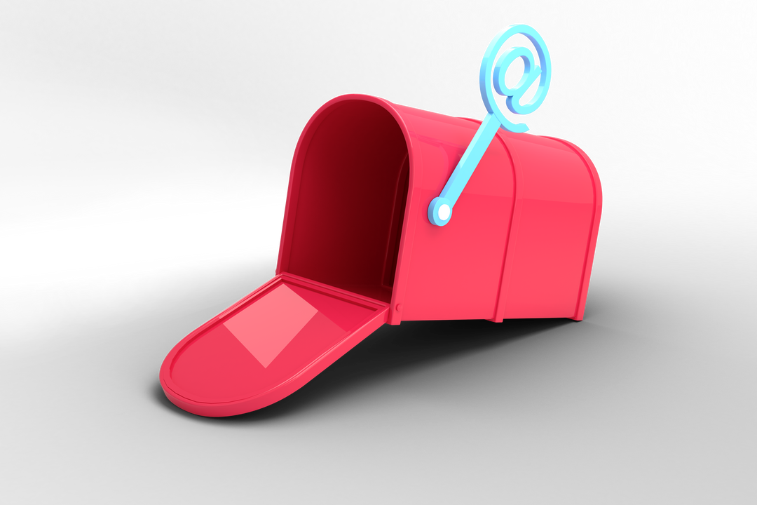 Pink Opened Mailbox with Email Sign on Transparent Background - Download Free Stock Images Pikwizard.com