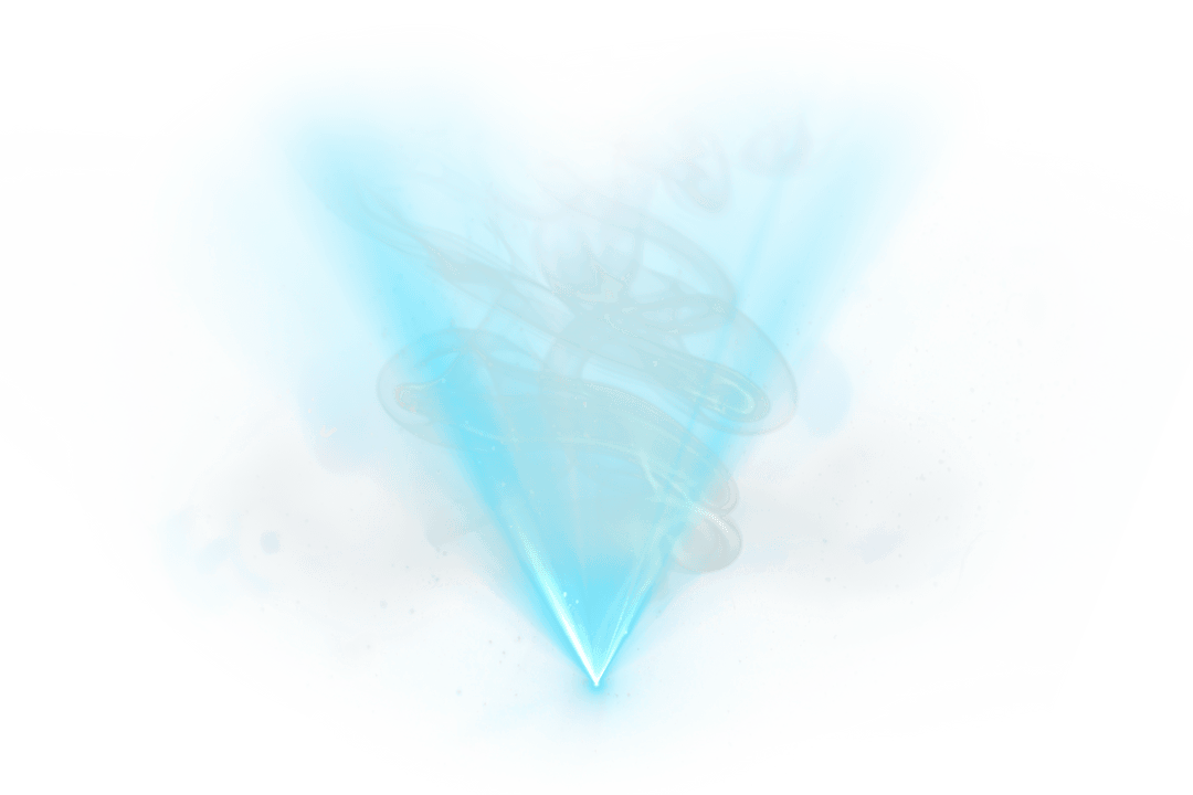 Neon Smoke Trail with Abstract Shapes on Transparent Background