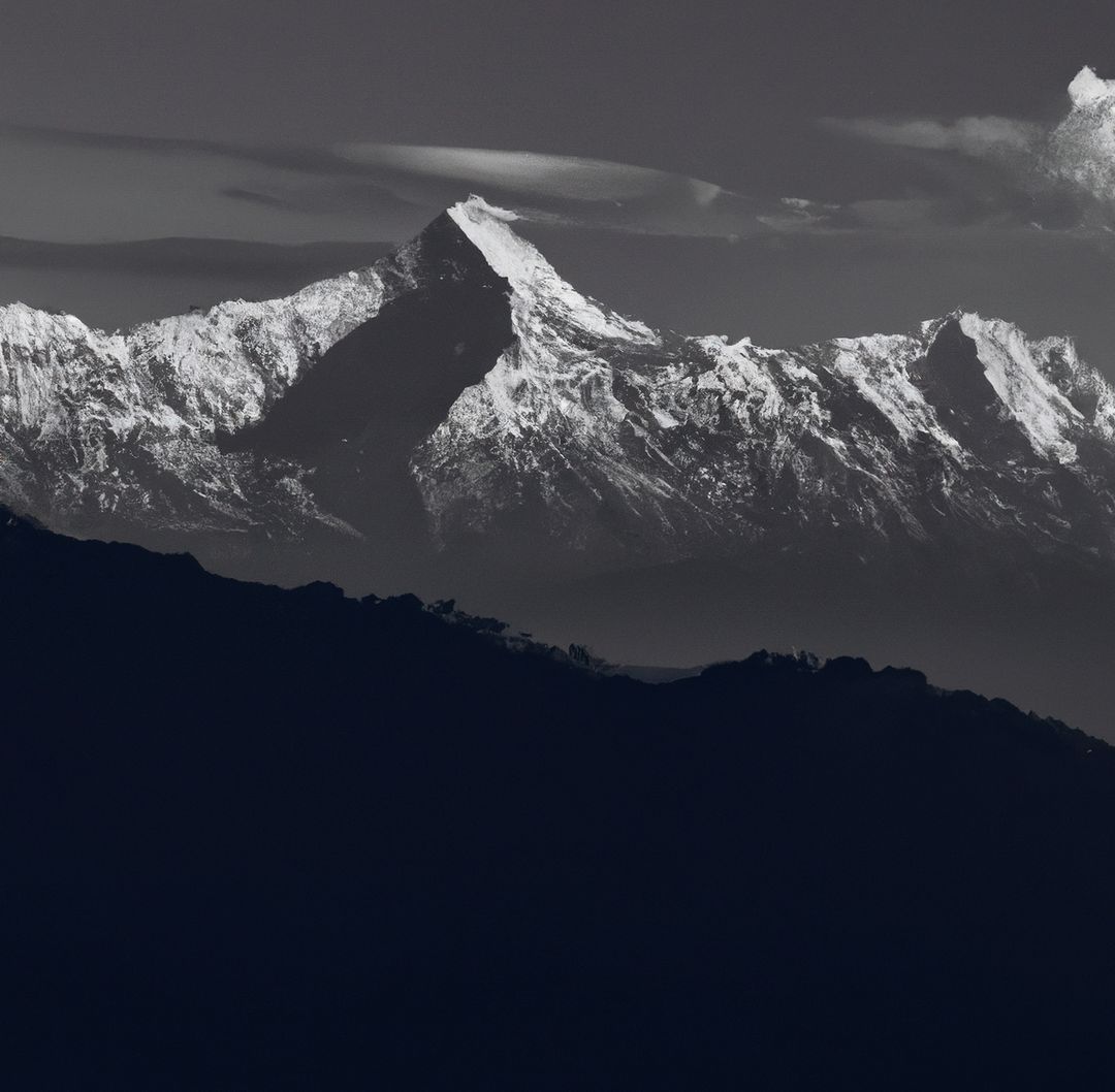 Image of rocky range of himalayas mountains with snowy peaks - Free Images, Stock Photos and Pictures on Pikwizard.com