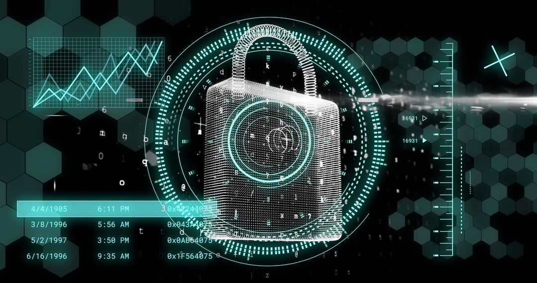 Digital padlock concept data security interface technology