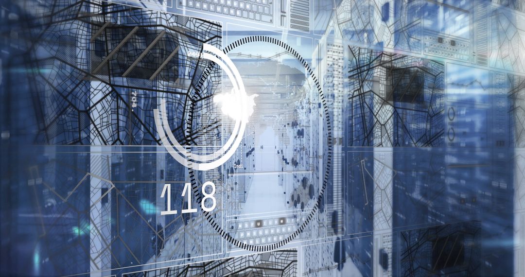 Futuristic City with Digital Cockpit Interface