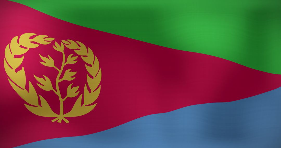 Waving Eritrean Flag Celebrating National Pride