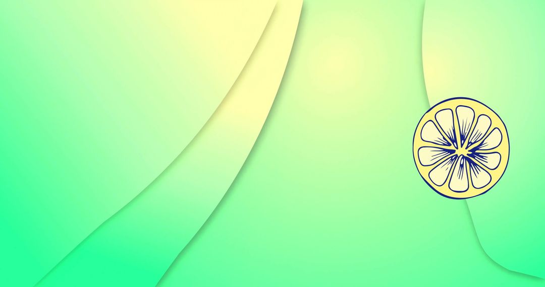 Abstract Green Lemon Slice Design on Gradient Background