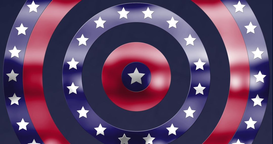 Abstract American Flag Circles with Stars Design