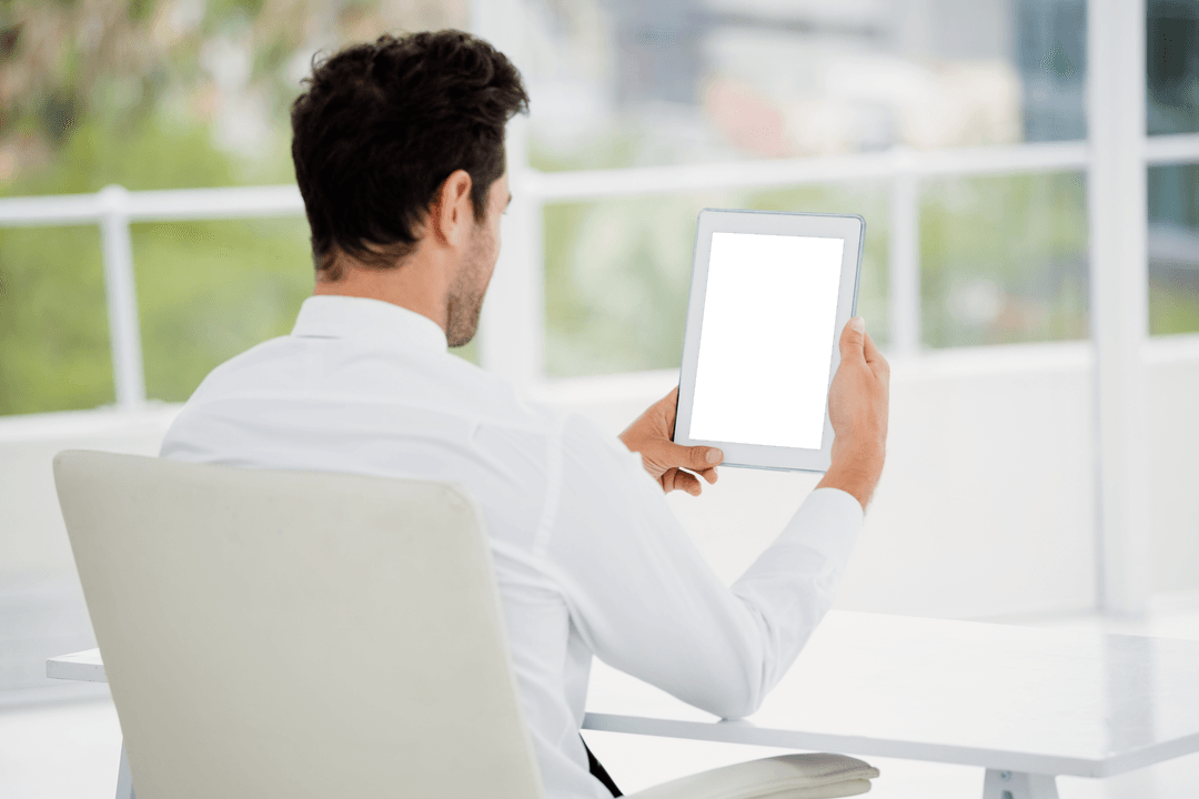 Transparent Screen Tablet by Office Window