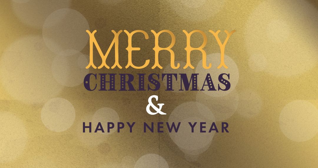 Festive Holiday Card with Merry Christmas and Happy New Year Wishes