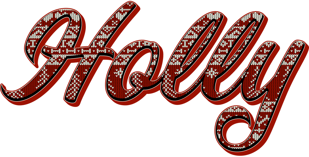 Festive Holly Text with Holiday Patterns Icon