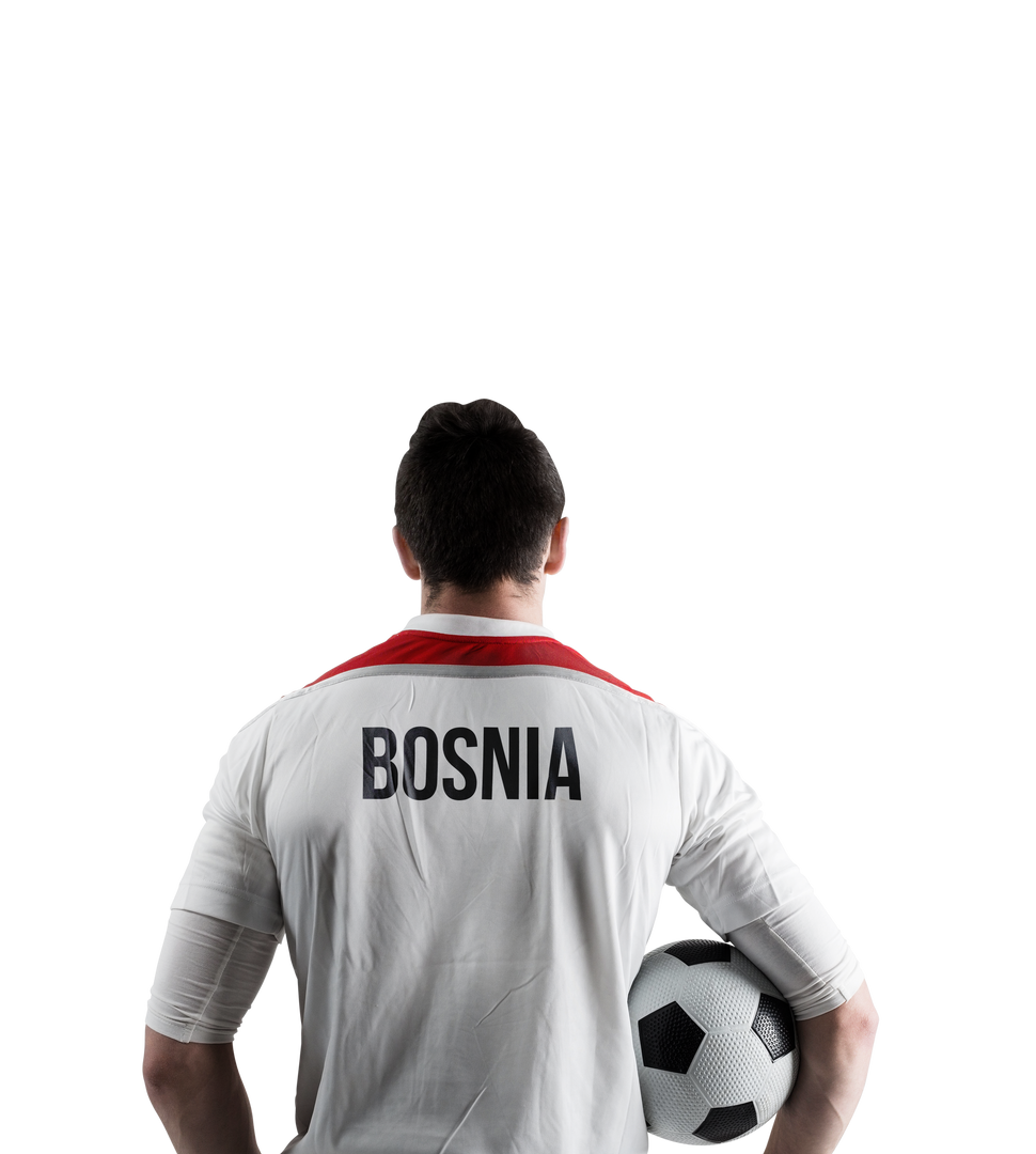 Transparent Bosnia Football Player with Football United in Stand - Download Free Stock Images Pikwizard.com