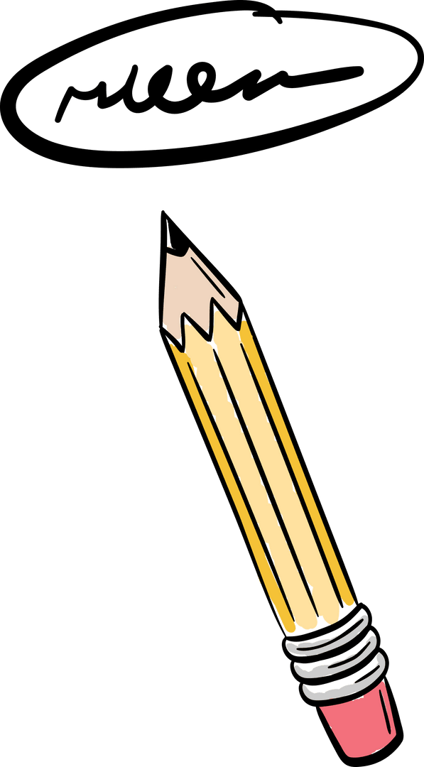 Transparent Pencil Illustration for School and Writing Projects