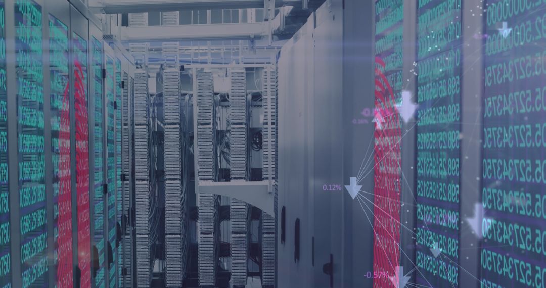 Advanced Data Server Room Used for Network Analysis
