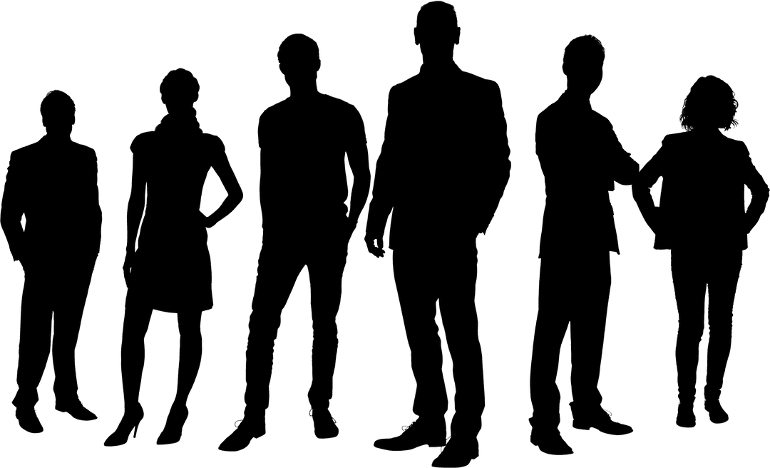 Transparent Silhouettes of Business People Collaboration