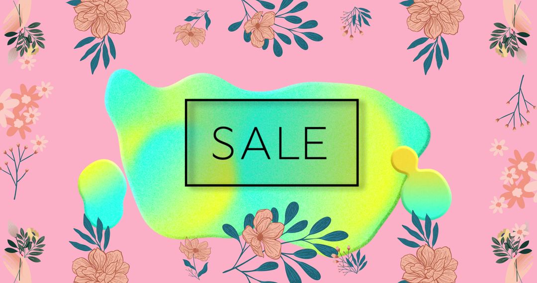 Colorful Sale Banner with Floral and Abstract Designs - Free Images, Stock Photos and Pictures on Pikwizard.com