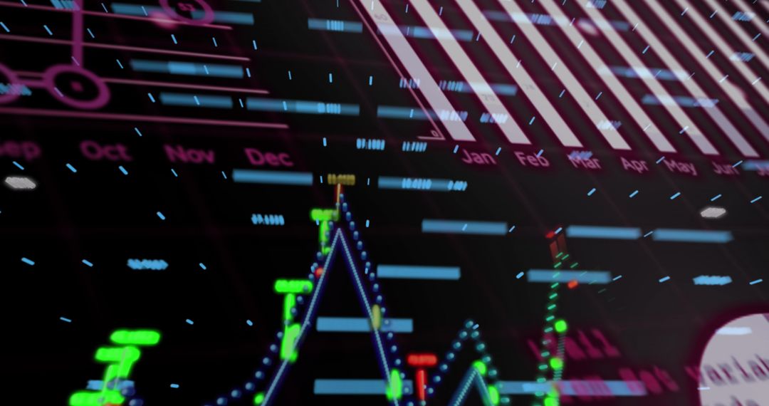 Futuristic Digital Data Processing Visualization Overlays