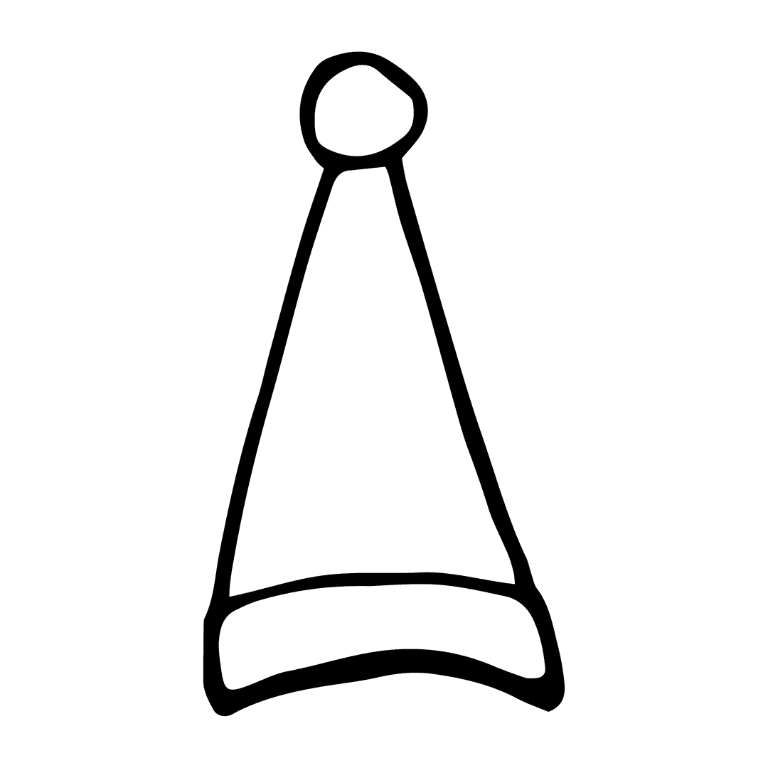 Black Hat Illustration on Transparent Background with Copy Space