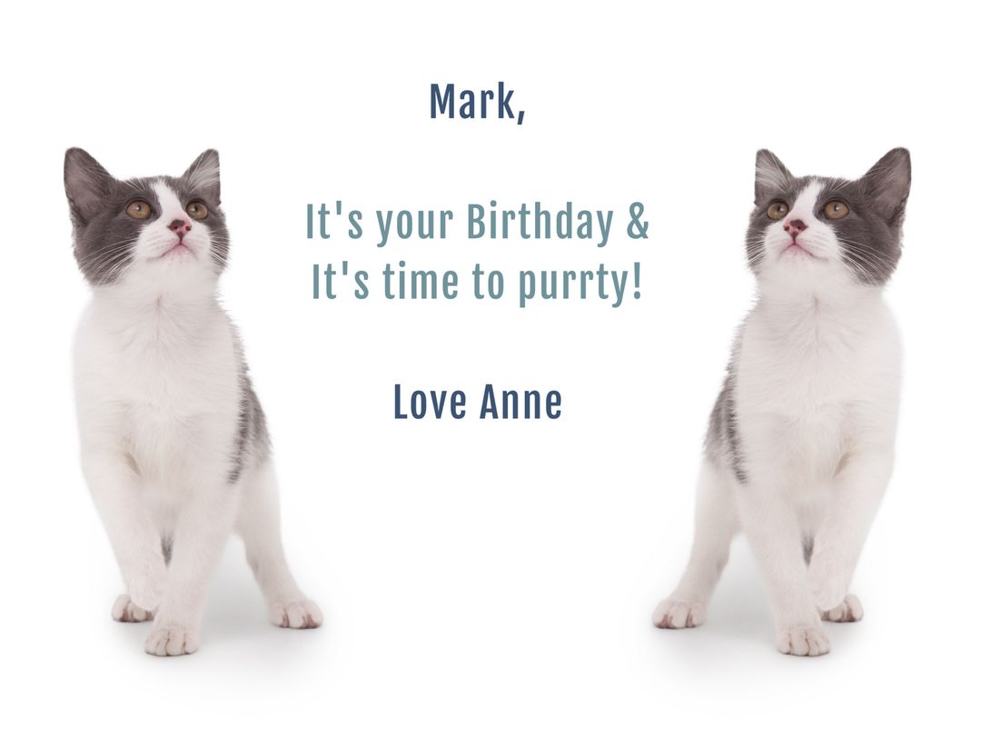 Cute Cats Birthday Greeting for Pet Lovers' Special Occasion - Download Free Stock Templates Pikwizard.com