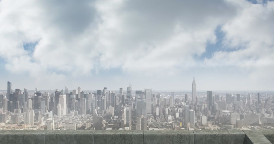 Futuristic Digital Icons Hovering Over Cityscape