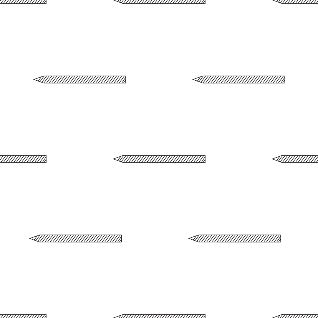 Stylish Black Pencil Pattern on Transparent Background Design