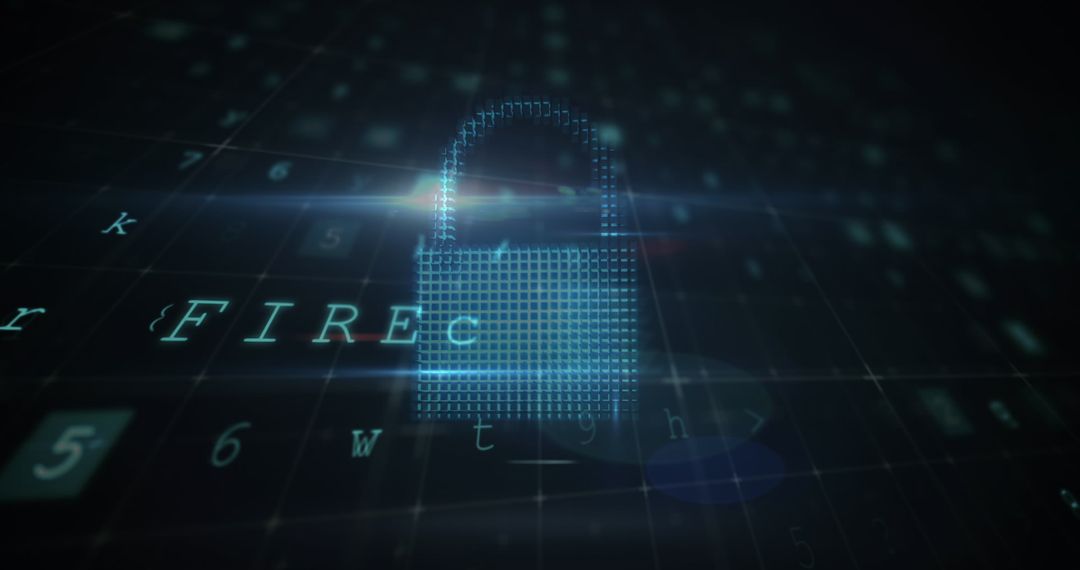 Digital Padlock Icon Symbolizing Cybersecurity