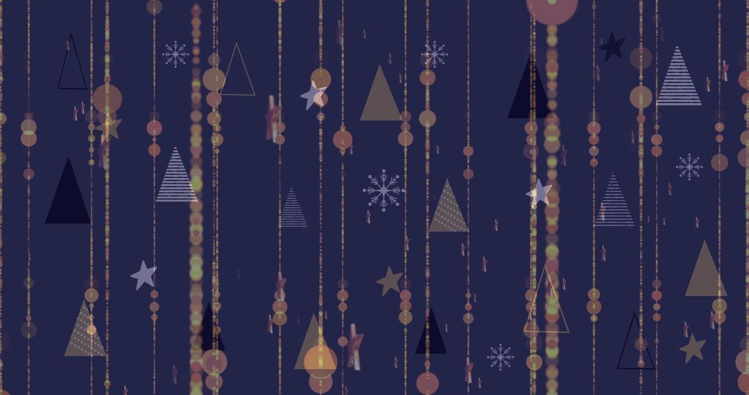 Festive Christmas Lights and Patterns on Navy Background