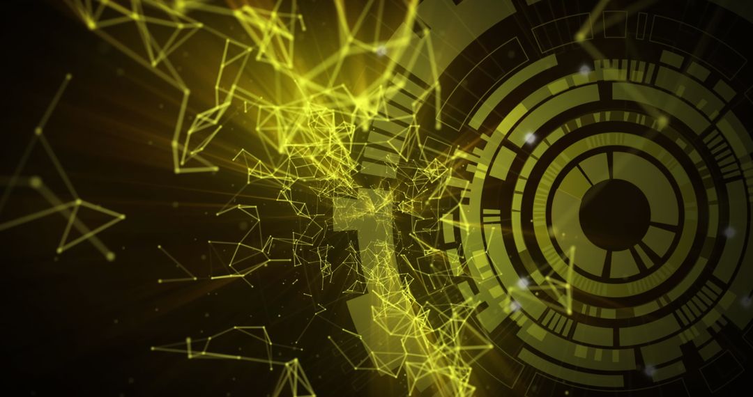 Futuristic Digital Network with Sci-Fi Interface Elements