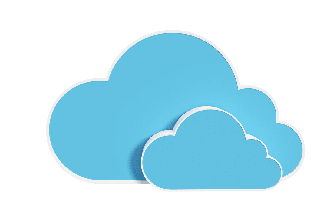 Digital Cloud Symbol on Transparent Background for Communication Concept