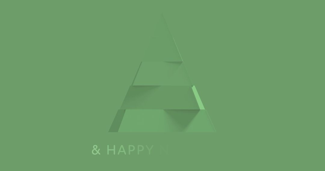 Minimalist Christmas Tree with Festive Text on Green Background