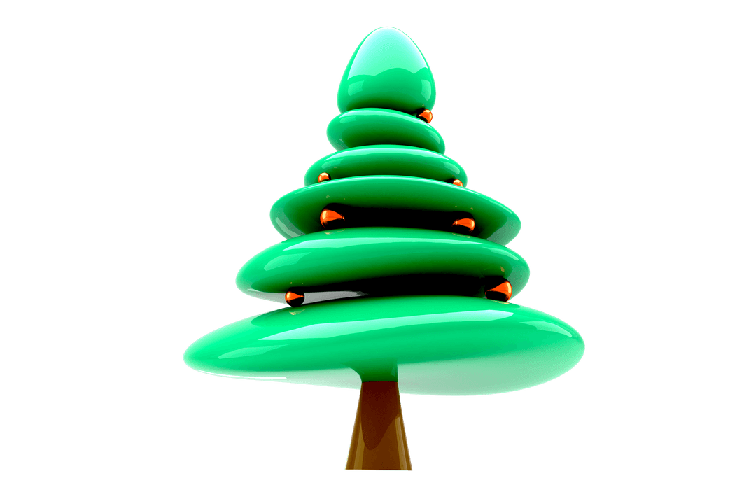 Glossy Transparent Christmas Tree Illustration with Decorations