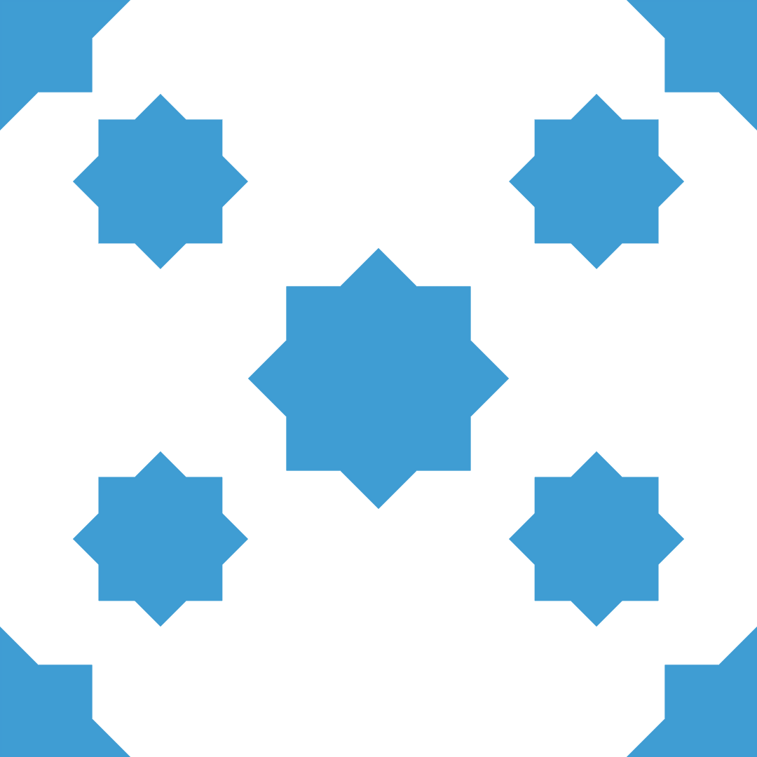 Blue Star Motif on Transparent Background for Design Concepts