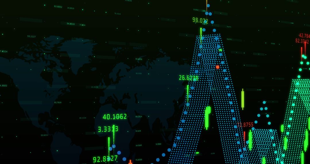 Digital Global Stock Market Analysis Over World Map