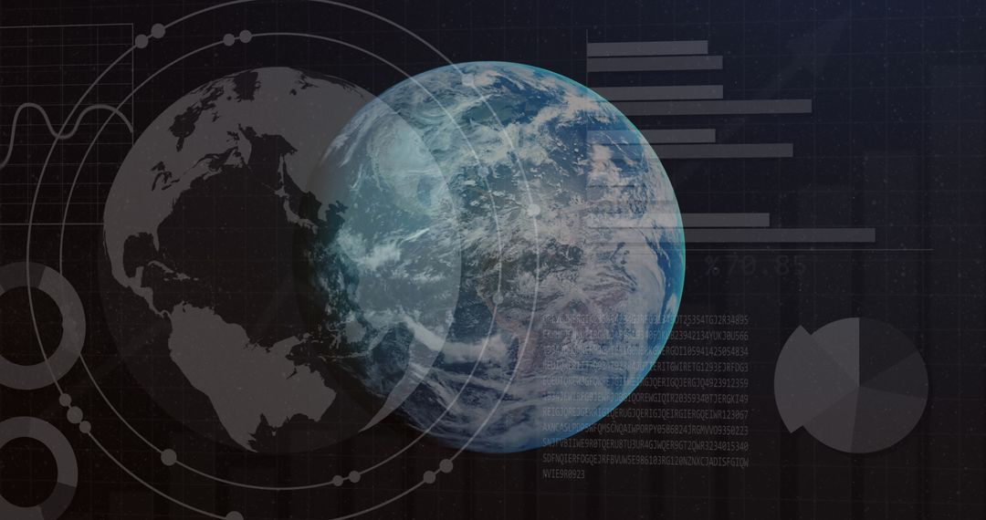 Digital Globe with Data Visualizations Overlay