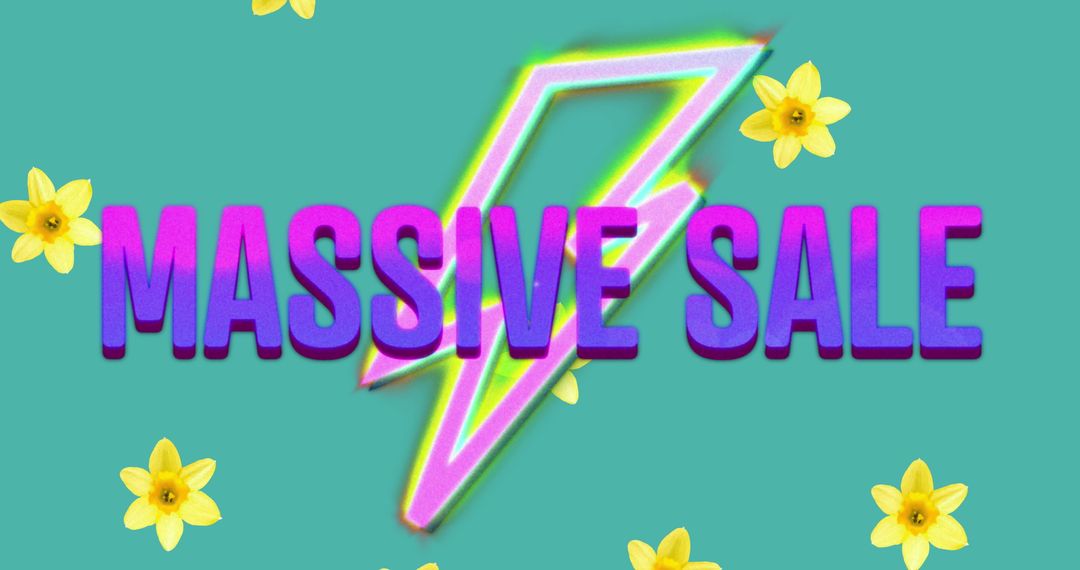 Bold Massive Sale Advertisement with Lightning Bolt