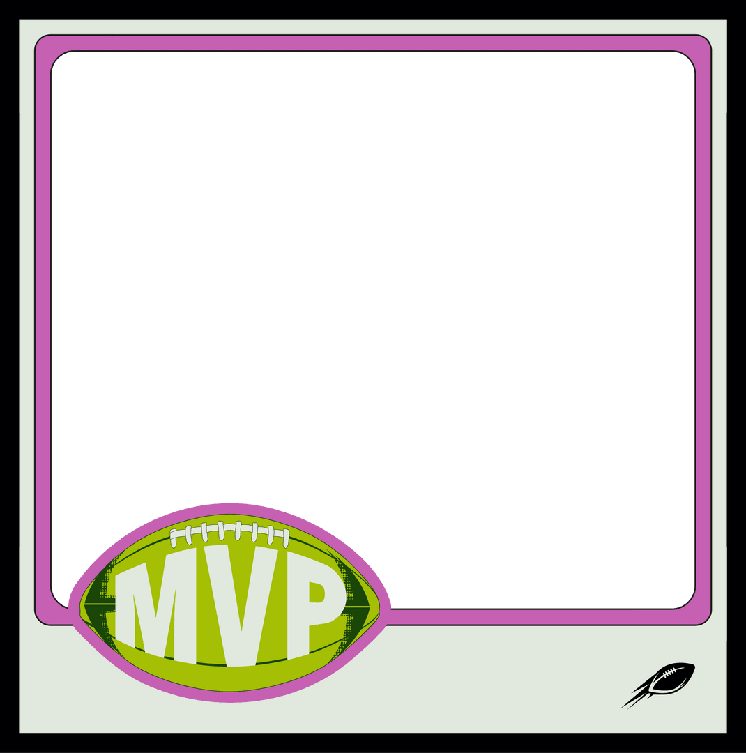 Transparent Sports Frame with MVP Emblem and Football Icon
