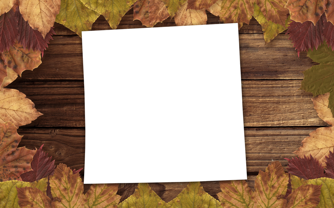 Transparent Frame with Autumn Leaves Background on Wooden Table for Photo Inserts - Download Free Stock Images Pikwizard.com