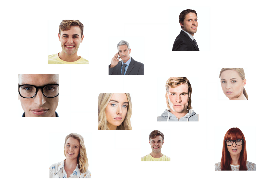 Transparent Network of Business People Connecting on Virtual Interface