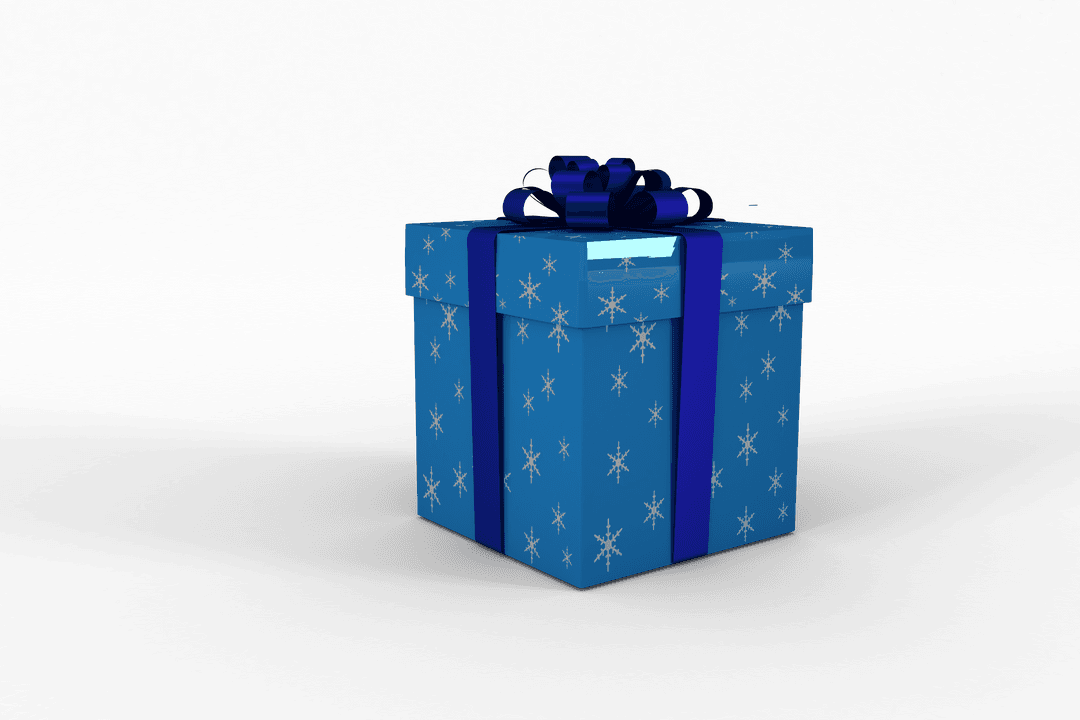 Transparent Blue Gift Box with Silver Star Patterns