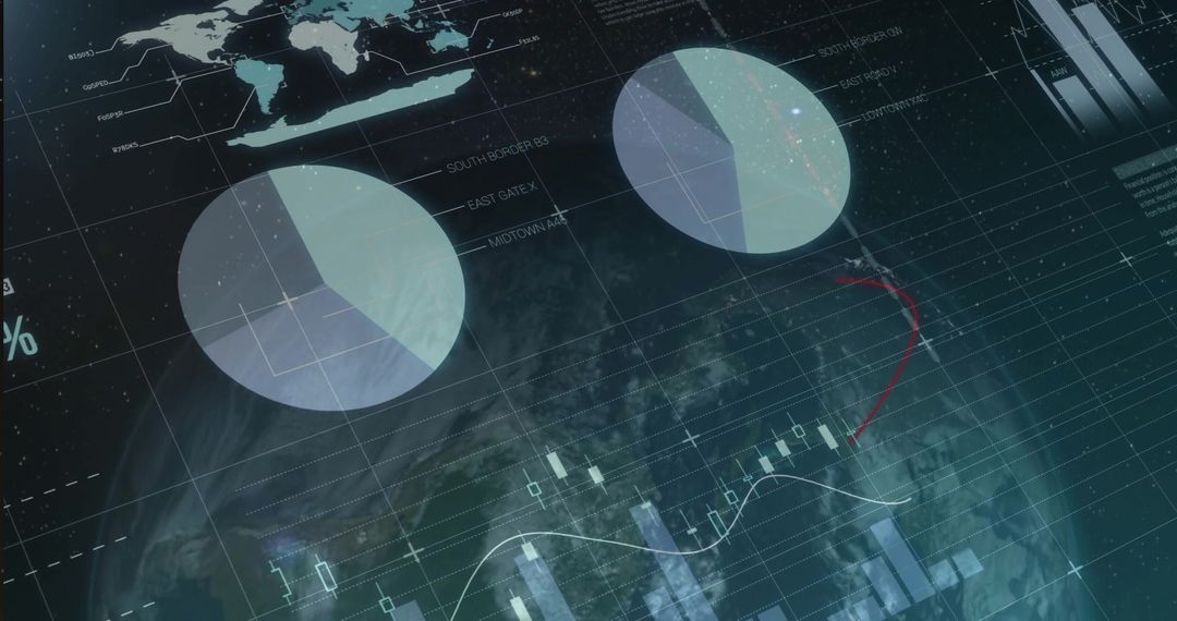 Futuristic Data Visualization Dashboard with Analytics and World Map