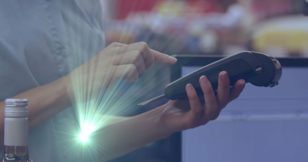 Contactless Payment with Credit Card Emphasized by Light Spots