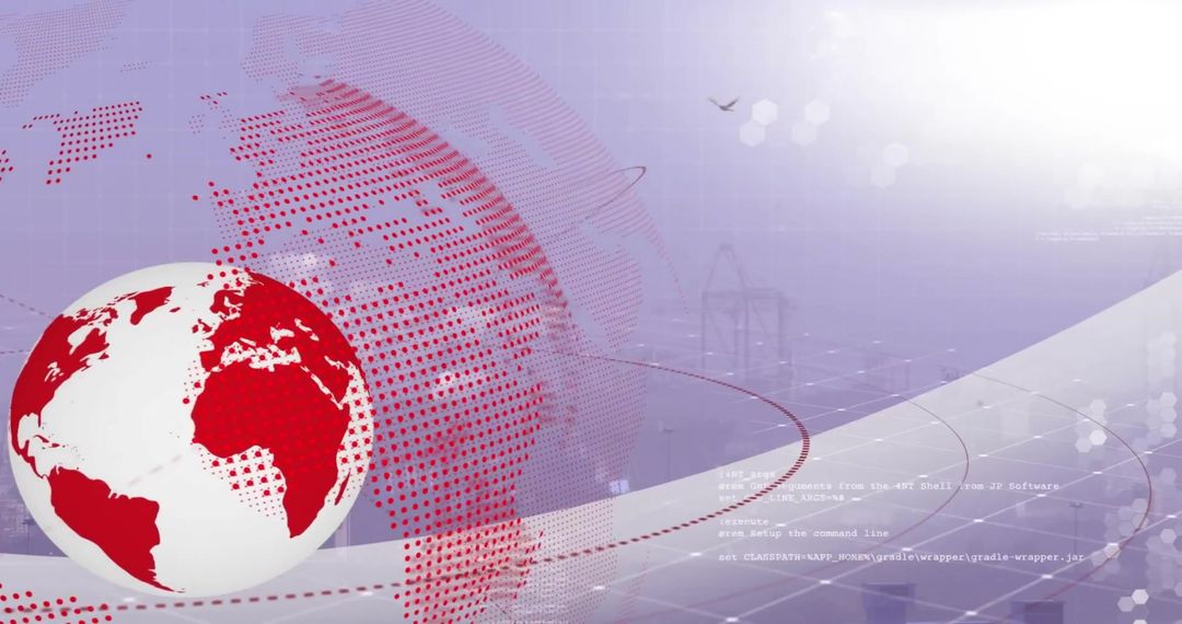 Digital Interface with Spinning Globes and Data Overlay