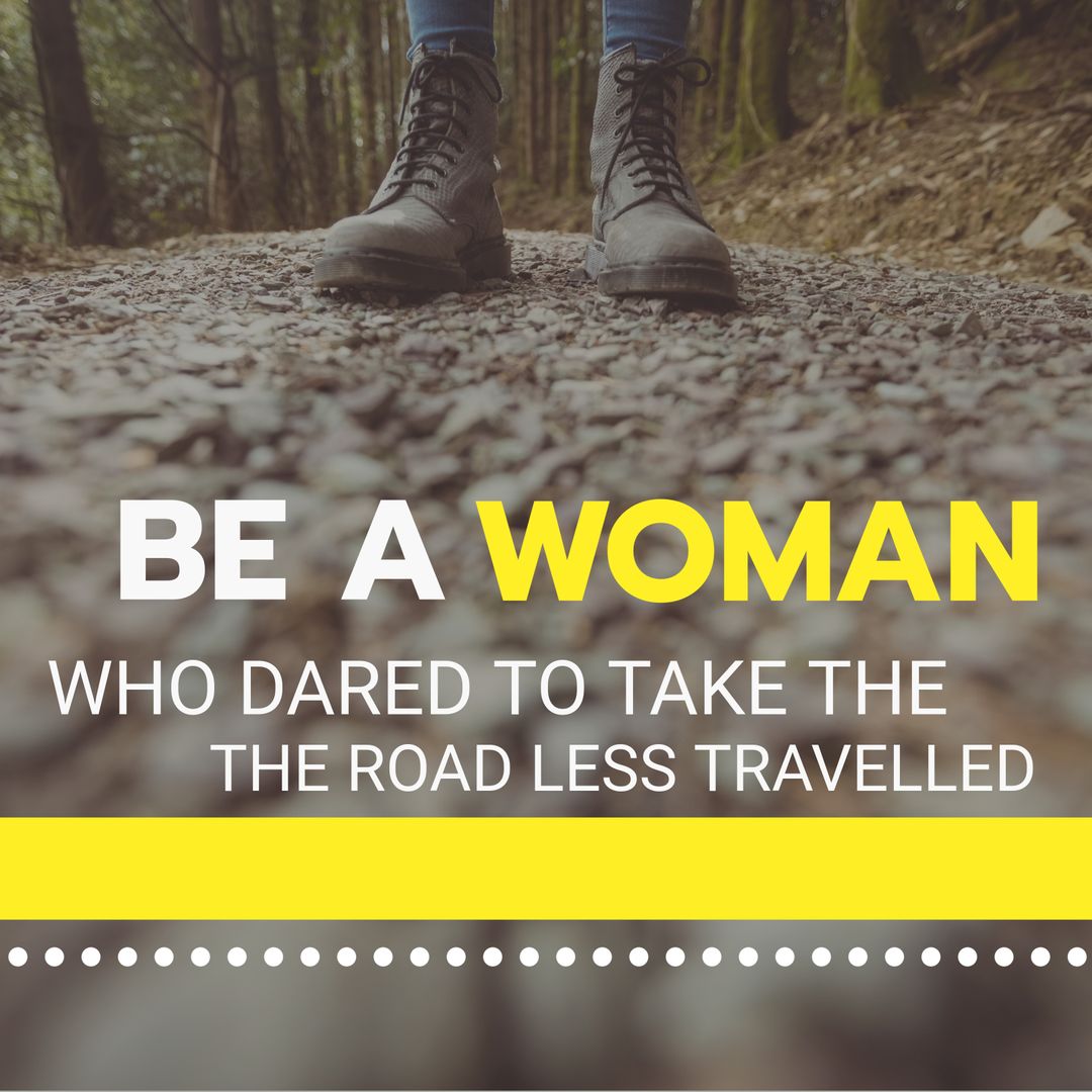 Empowering Adventure with Boots on Forest Path Inspiring Journey