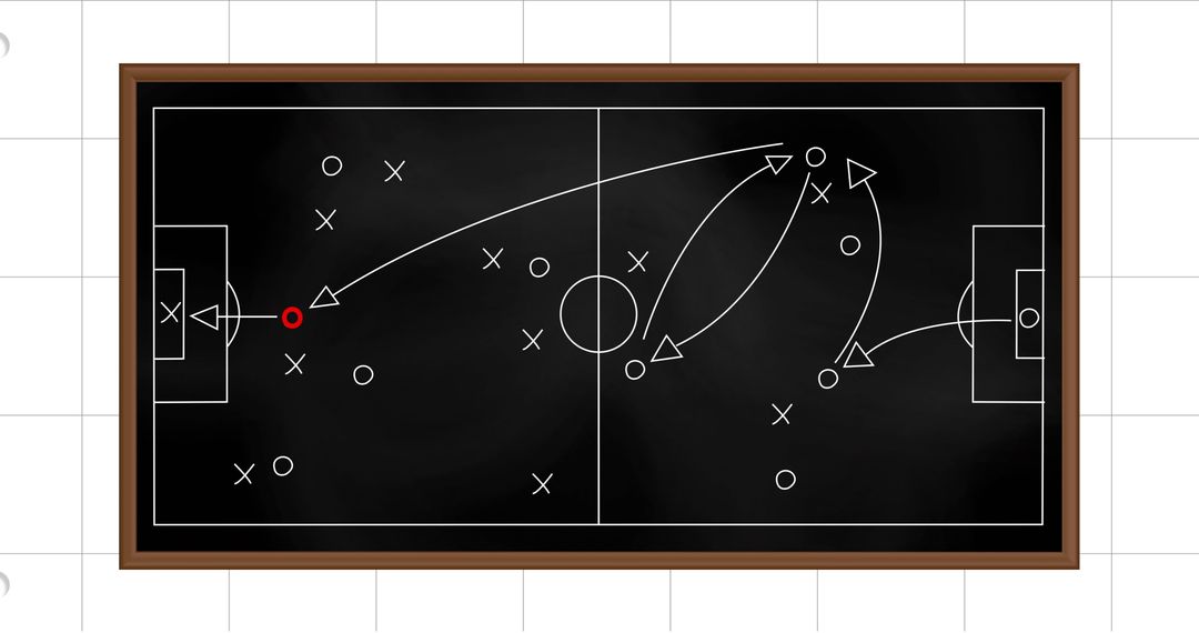 Chalkboard Soccer Strategy Diagram with Tactics