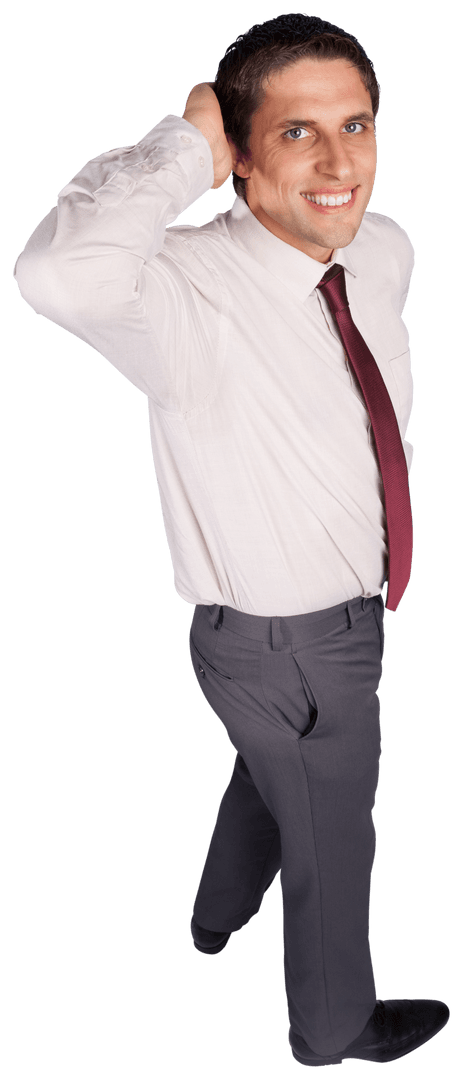 Happy Businessman in Formal Wear on Transparent Background