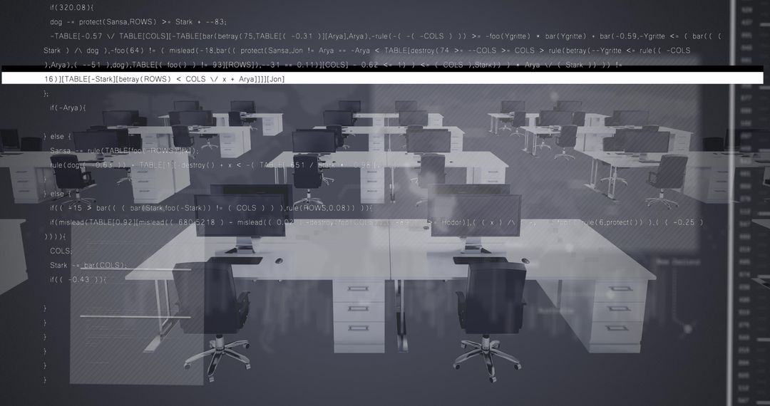 Data Processing Interface Over Modern Office Workspace